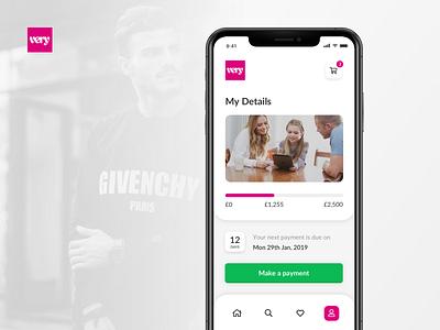 Very Mobile App - My Details android app app credit ecommerce favourites iosapp mobile mobile app my details payments profile shop direct shopping shopping basket ui ux very