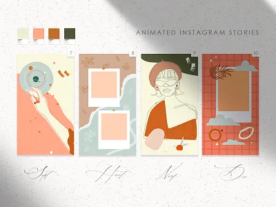 14 Mon Amour Animated Stories abstract abstract shapes artboard branding cartoon child clipart contemporary cute design illustration instagram posts instagram stories modern pattern print seamless pattern summer textile vector