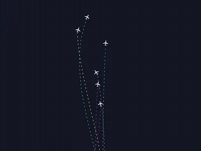 Plane Trails aeroplane airplane animation codepen dotted flight journey loop plane relax svg trails travel zen