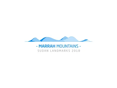 Marrah Mountains blue illustration landmark landmarks marra marra mountain mountains sudan tourism white