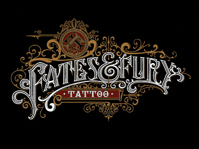 Fates and Fury Tattoo craft graphic design handlettering lettering logo ornaments tattoo typography vintage