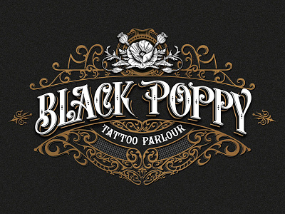 Black Poppy Tattoo Parlour craft graphic design handlettering lettering logo ornaments tattoo typography vintage