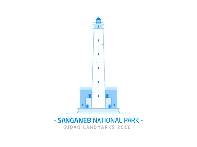 Sanganeb National Park blue building illustration landmark marine old park red sea sudan tourism travel vector white