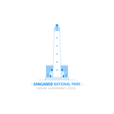 Sanganeb National Park blue building illustration landmark marine old park red sea sudan tourism travel vector white