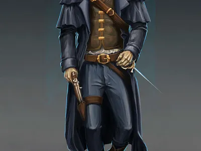 Detective E.F. 2d 2d art art character concept design game