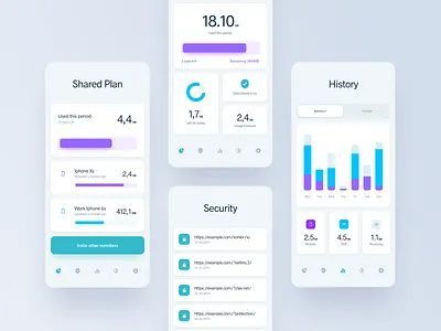 Security Data Manager App app chart clean design designs interface ios minimal mobile mobile ui ui uidesign userinterface ux