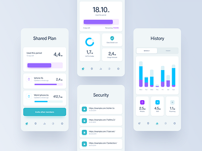 Security Data Manager App app chart clean design designs interface ios minimal mobile mobile ui ui uidesign userinterface ux