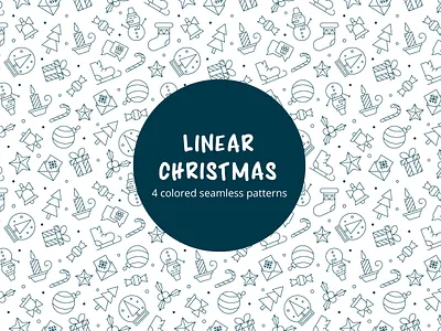 Linear Christmas Vector Seamless Pattern christmas graphics pattern typography vector