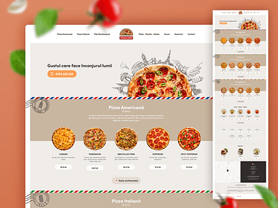 PizzaLand - One Page Website food menu menu design one page pizza restaurant ui ux website