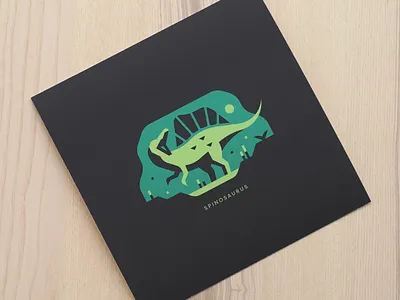 Spinosaurus (8" x 8" Print) abstract dino dinosaur dinosaurs jurassic print spinosaurus