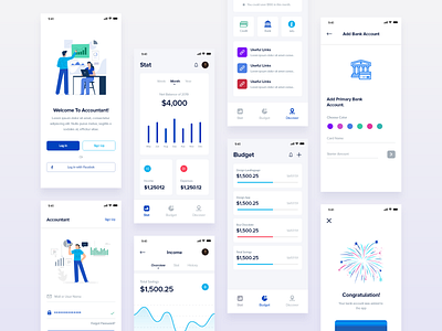 Budget app ui 2019 design trend 2019 tr 2019最新短信群发设备 apps apps design awesome blue budget app ui dashboard finance app ui minimal ui ux