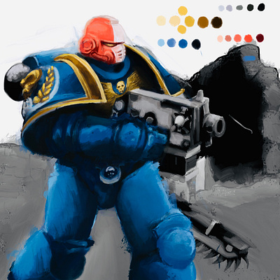 WIP | Ultramarine 40k 40k colour scheme concept art games workshop illustraion painting warhammer wip