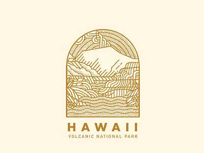 Hawai’i Volcanic National Park badge climbing hawaii illustration mountains national park tropical water