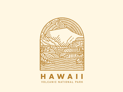 Hawai’i Volcanic National Park badge climbing hawaii illustration mountains national park tropical water