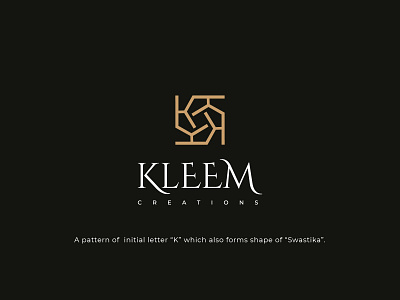 Kleem Creations Logo ancient branding concept conceptual design design fashion flat icon jewelery logo logo design logo designer minimal monogram pattern religion symbol ui unique logo vector