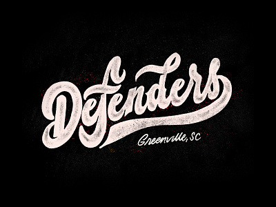 Defenders custom brush design edgy gritty hand drawn handlettering lettering mctoothy procreate procreate brushes raster rough draft script sketch texture type typography wip work in progress