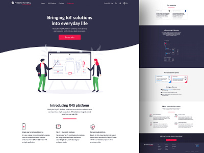 R4S IoT Platform — Landing Page appliances artwork blueprint cloud illustration interface internet of things iot landing page pcb pink platform purple tech technology ui ux violet web web design