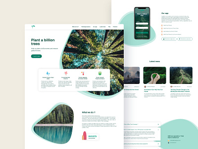 Plant a billion trees - desktop version accessibility concept deforestation design ecology forest landing planet plant a billion trees trees ui ui design uiux ux ux design webdesign