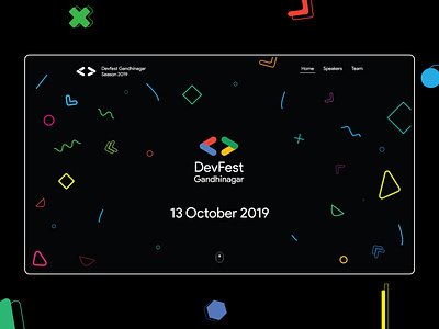 GDG Devfest Gandhinagar - Landing colors gandhinagar landing shapes ui uidesign ux vibrant