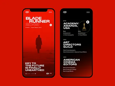 BR2049 Mobile concept design minimal mobile mobile design mobile ui movie typography uxui