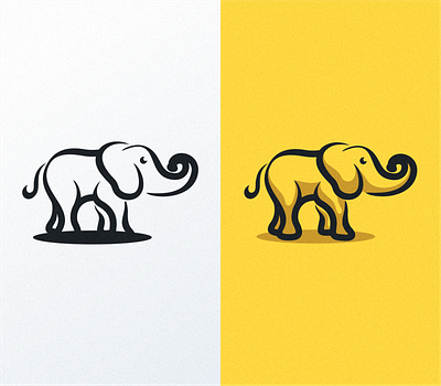 cute elephant animal branding character cute design designer elephant identity illustrator logo simple