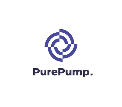 Pure Pump | Logomark design engineering filter flat futuristic icon logo logomark modern negative space pump symbol tech