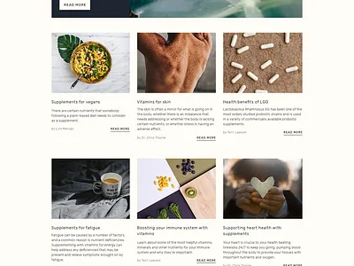 Inessa - Wellness Hub blog shopify ui web design