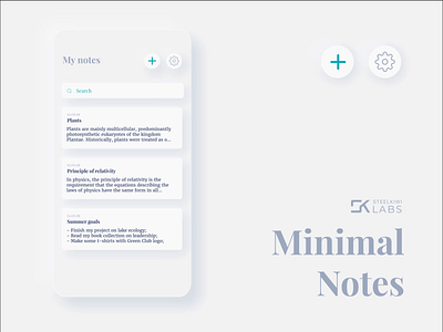 Minimal Notes animation app dark dark mode dark ui notes notes app pwa skeuomorphism ui