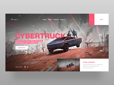 Cybertruck - Warrior Machine app appdesign concept concepts conceptual cybertruck design design art ecommerce icon landing minimal pink tesla ui uidesign uiux uxdesign web webdesign