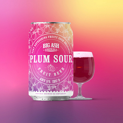 Plum Sour Beer Can Design beer beer art beer brand beer branding beer can beer can design beer design beer label branding brewery brewery branding brewery logo design label design packaging