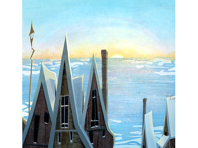 Sunrise background children book illustration childrens book illustration klaus landscape landscape illustration landscape painting