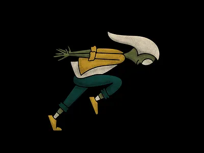 Naruto Run alien aliens area 51 illustration naruto naruto run old procreate retro run running texture vintage