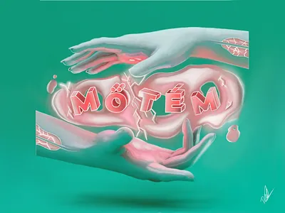 Making Of MÖTÉM art brand clothes digital green lightning motem painting procreate