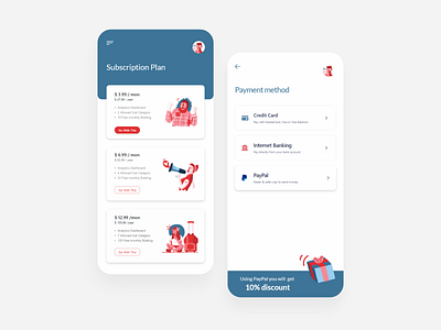 Subscription plan app clean colors design credit card design system e finance finance financial services fintech mobile app illustration minimal mobileapp payment method purchases requests saas app subscriptions visual design