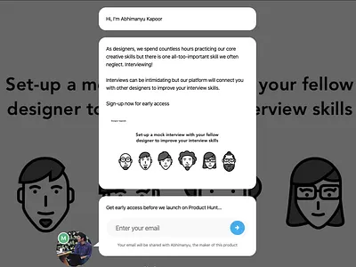 Designer Upgrade - Launching Soon beta hunt interview launching soon mock interviews product product design sign up skill
