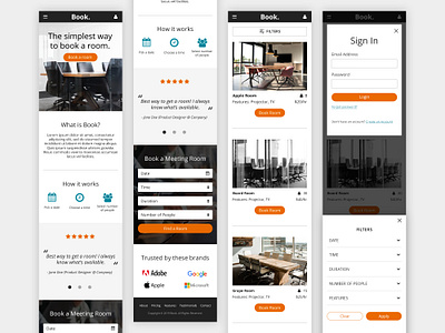 Book: Home & Available Rooms - Mobile design mobile mobile design product design ui web web design