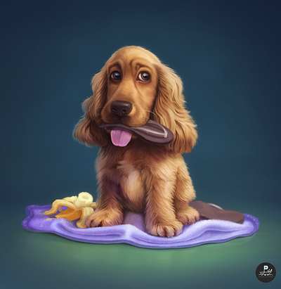Dobby cute dog drawing illustration