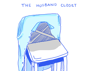 The Husband Closet blue clothing drawing furniture husband illustration marriage memes mens clothing procreate