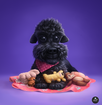 Perlita cute dog illustration