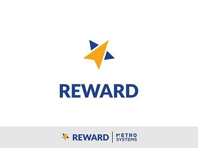 Logo Reward WIP V3 blue design dragos alexandru flat logo metro systems reward star win yellow