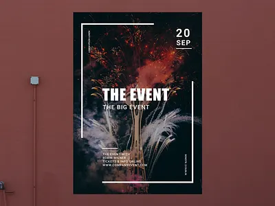 Poster Firework Event creative creativity design designer event fireworks graphic design minimal modern poster poster design typography