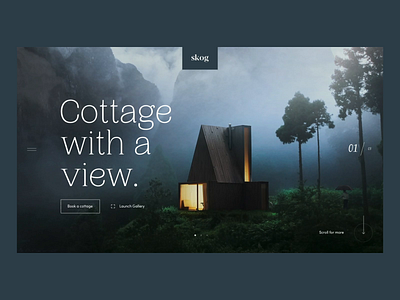 Skog Cottages animated gif font homepage hotel intro nature uidesign uxdesign webdesign