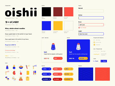 RamenGo! Style guide buttons cards colors design icon iconography input interface style guide styleguide typography ui ux