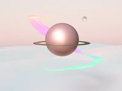 3D Scene 3d 3d art 3d artist adobe dimension brand identity branding cosmic digital art icon illustration logo design planet science fiction