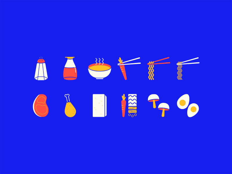 Icons ramenGO! branding branding design design icon icon design icon set iconography ramen