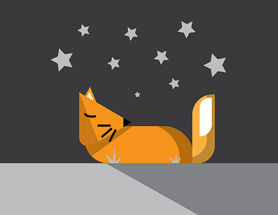 Sleeping Fox geometric design geometric illustration