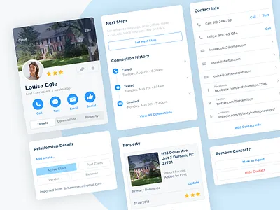 Updated Contact Detail contact contact profile labels polish property refinement tags timeline ui visual design