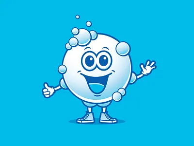 Bubble Mascot bubble bubbles car wash happy illustration mascot suds thumbs up wave