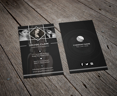 photography Business card black business card colour design fassion photography photography business card verticle