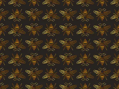 Bees bee black brown bug bumble digital gold gradient honey illustration insect pattern pollenate procreate stripes wings yellow